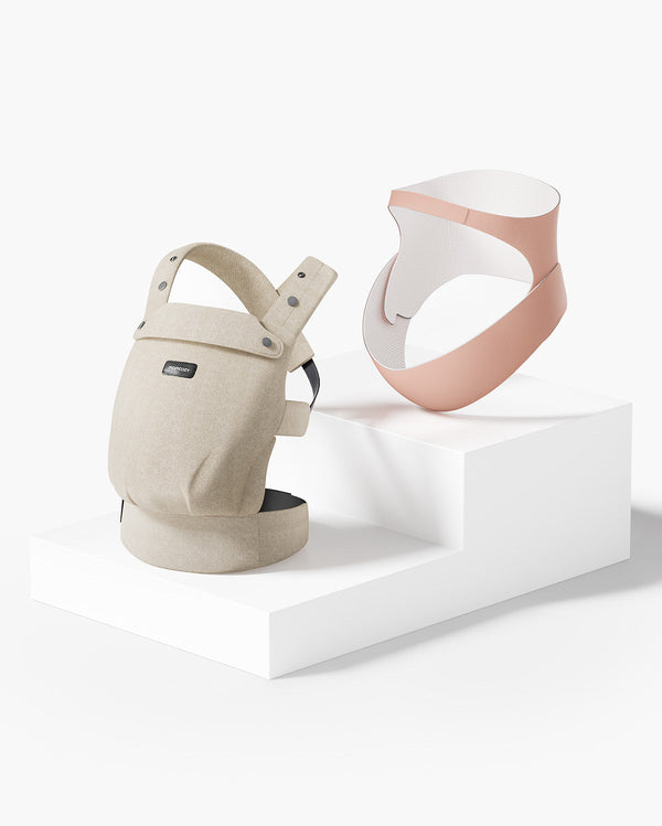 Komfort Bundle: PureHug Babytrage Khaki Color und Ergonest Bauchband
