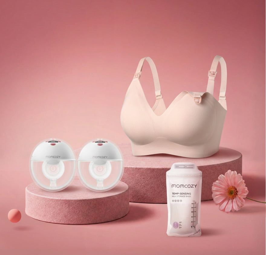 M5 Smart Milchpumpe, 120 Muttermilchbeutel und Still-BH YN21