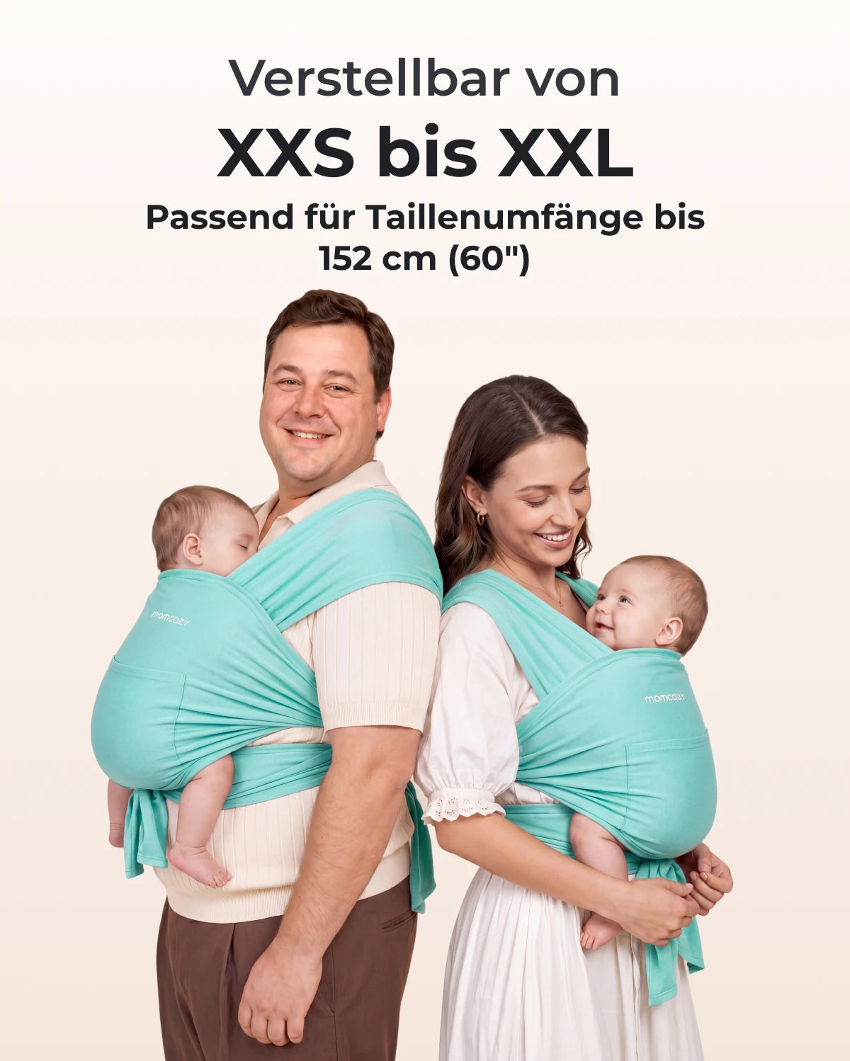 Einfach freihändig zu tragen - Babytragetuch