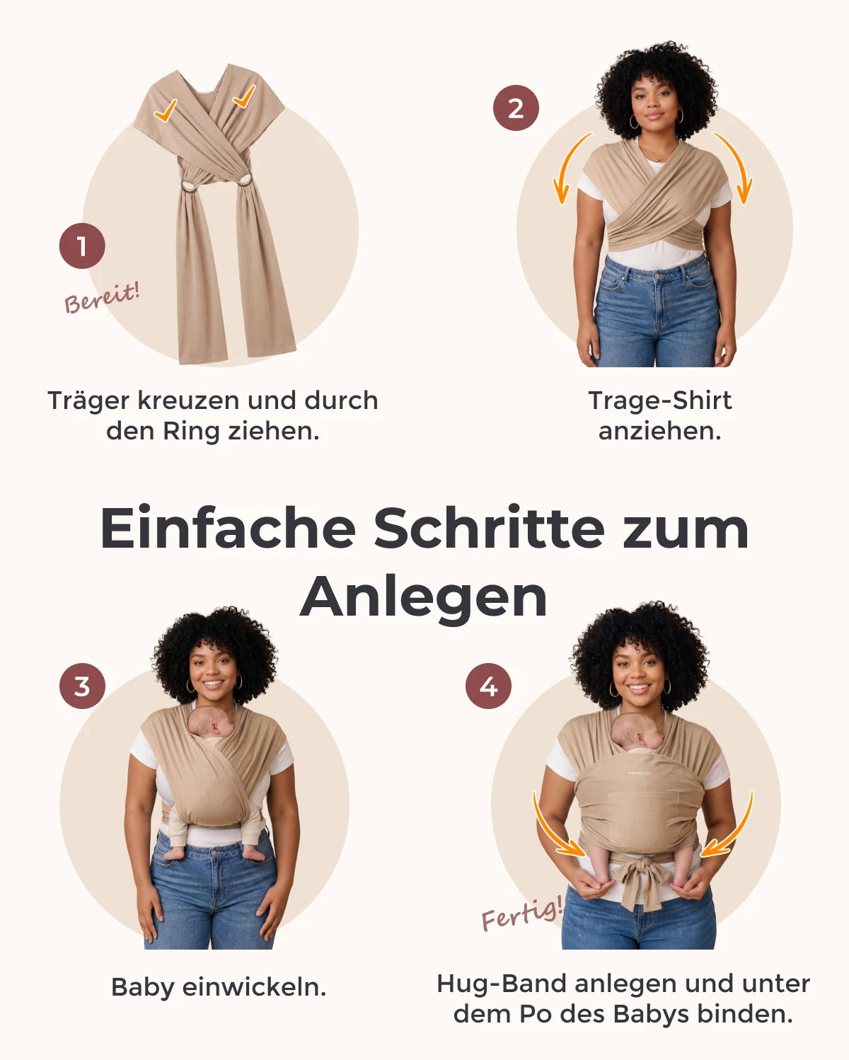 Easy to Wear Hands Free - Baby Wrap Carrier