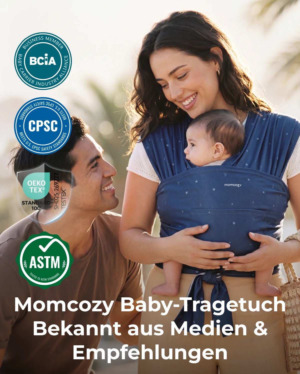 Einfach freihändig zu tragen - Babytragetuch