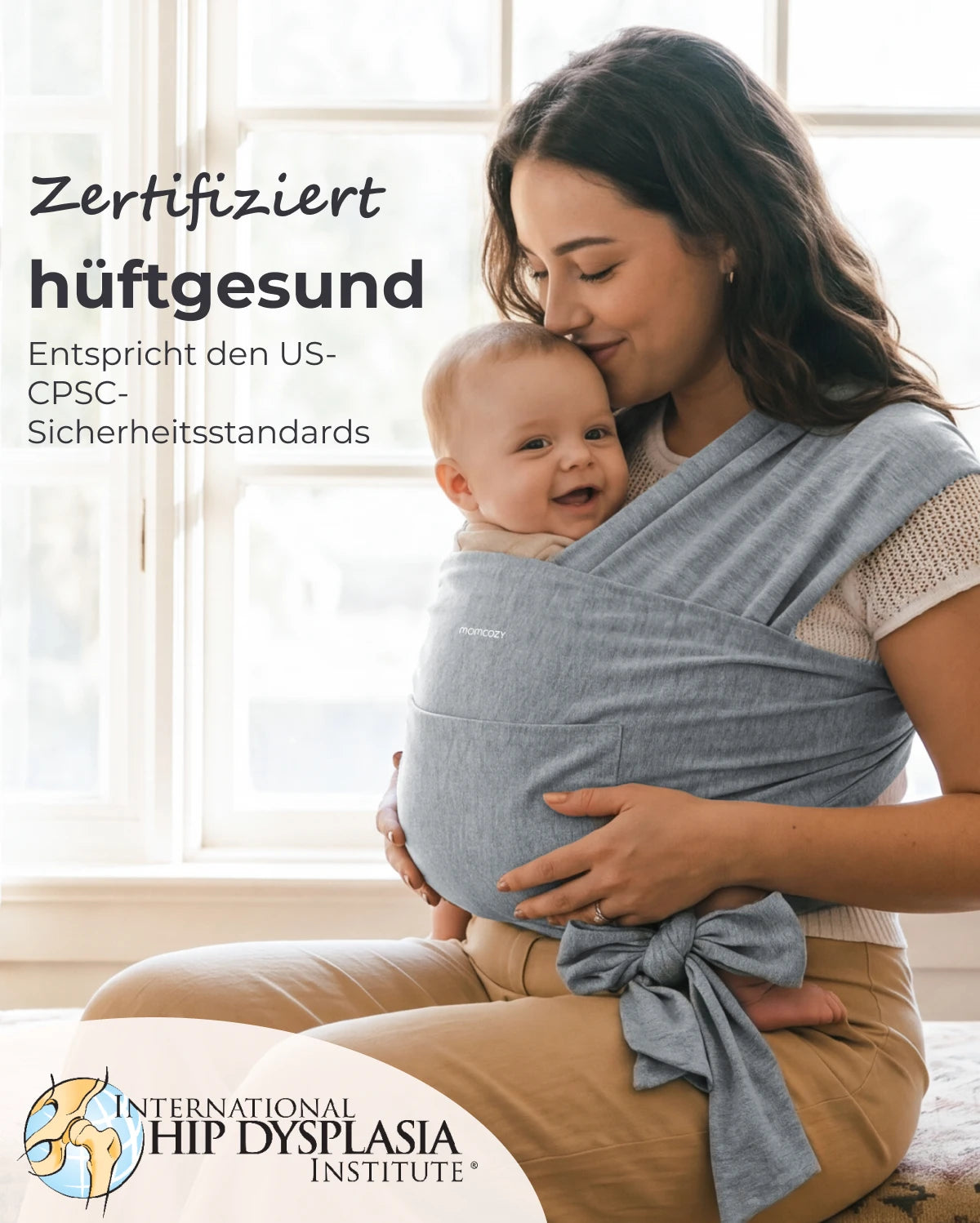 Einfach freihändig zu tragen - Babytragetuch