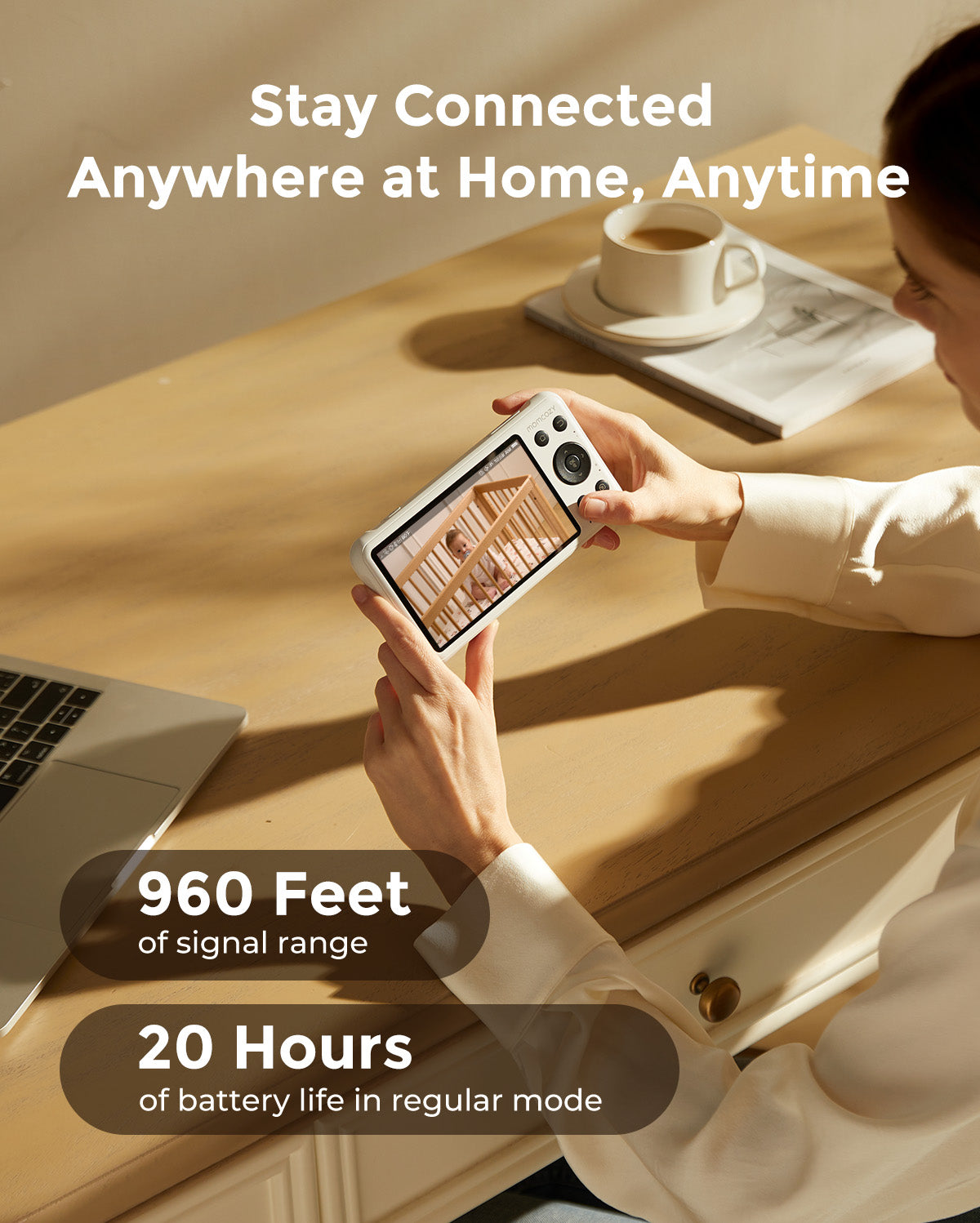 Momcozy BM04 Baby Monitor: Stay connected with your baby anytime, anywhere. Features long range and battery life.