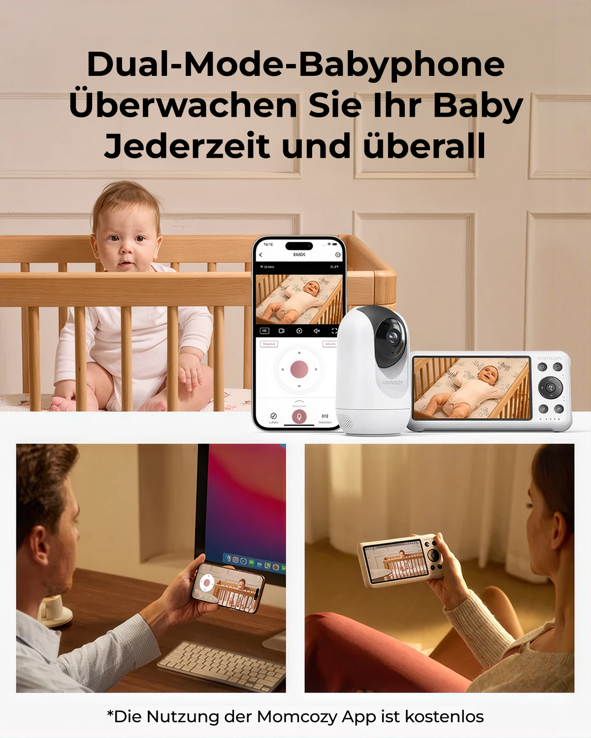 Momcozy 5-Inch Dual-mode Smart Baby Monitor-BM04
