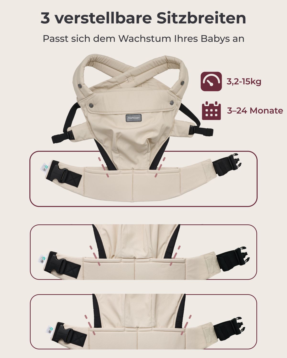 Momcozy PureHug Babytrage - Ergonomisch, gemütlich und federleicht