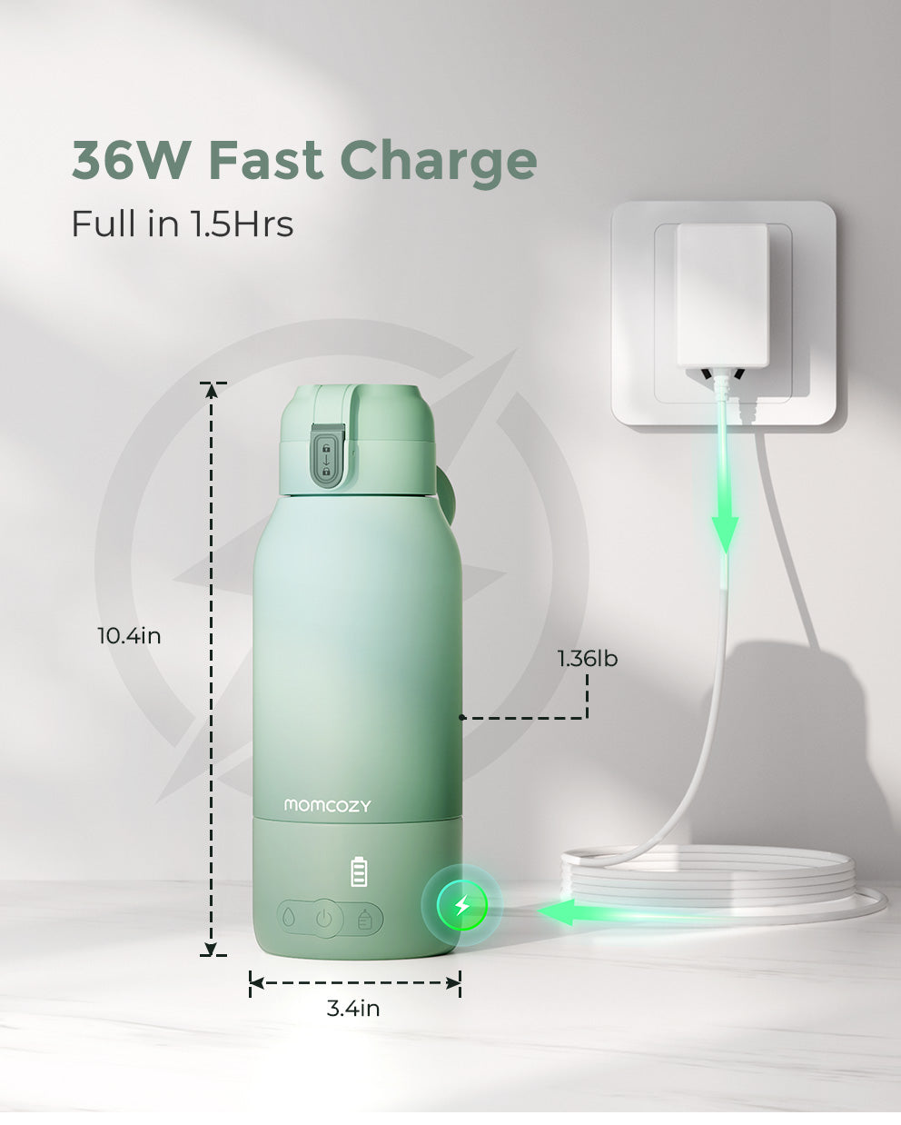 Superfast Portable Bottle Warmer for Travel & On-the-Go | Momcozy
