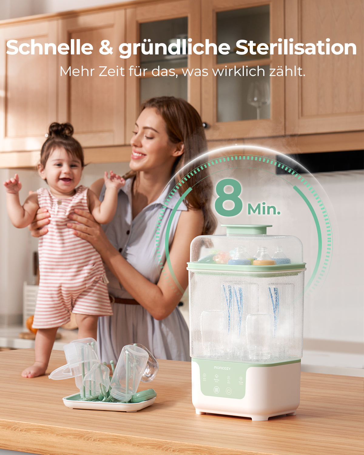 Momcozy 4-in-1 Kompakter Flaschensterilisator & Trockner