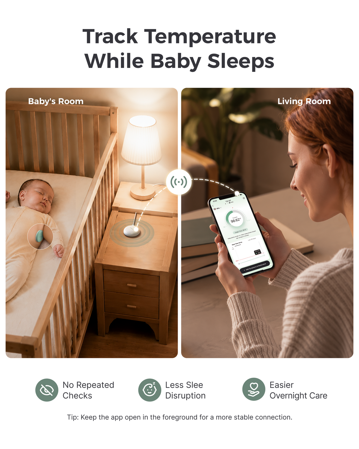 Momcozy Intelligentes Babythermometer & Signalverstärker-Set