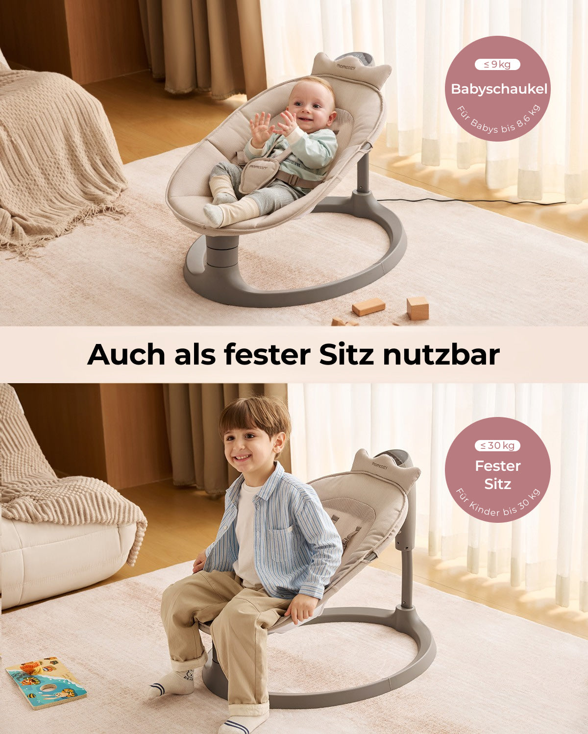 Momcozy 2-in-1 Electric Baby Swing
