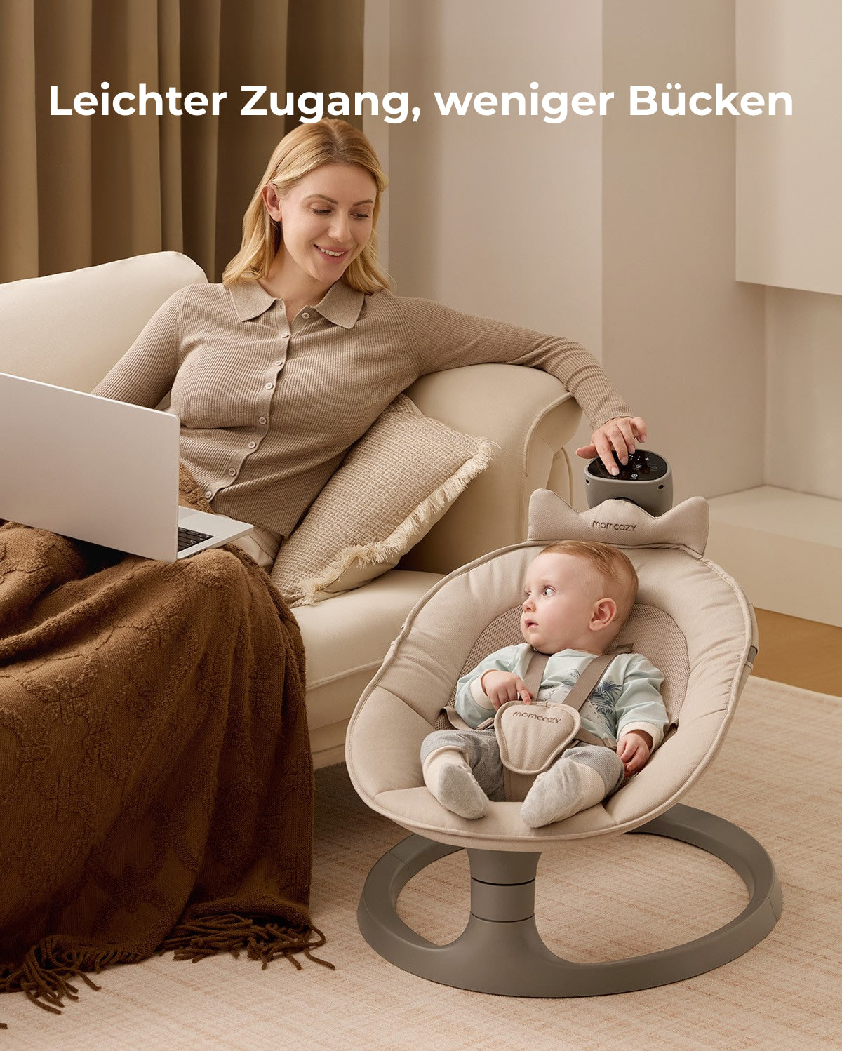 Momcozy 2-in-1 Electric Baby Swing