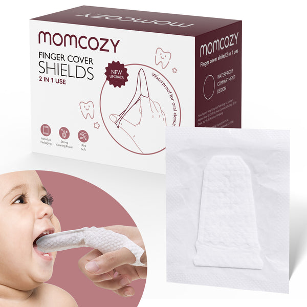 Momcozy Mundpflege-Serie: Baby-Fingerzahnbürste, Tücher-Zahnbürste, Zungenreiniger & Zahnbürste