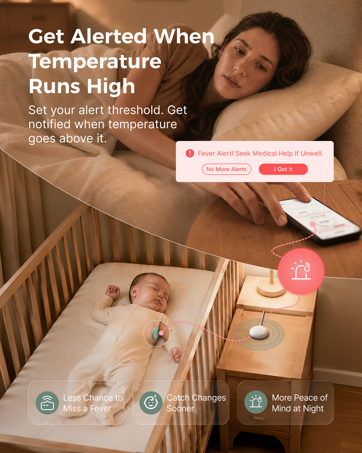 Momcozy Intelligentes Babythermometer & Signalverstärker-Set