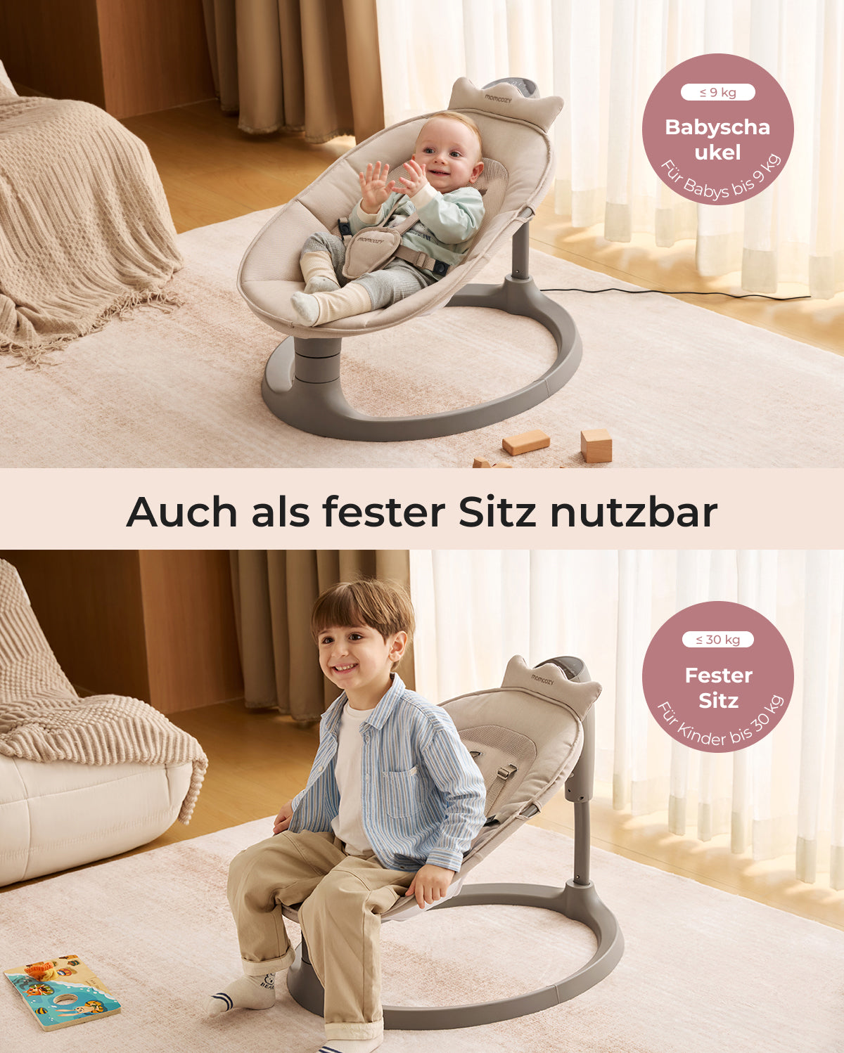 Momcozy 2-in-1 elektrische Babyschaukel