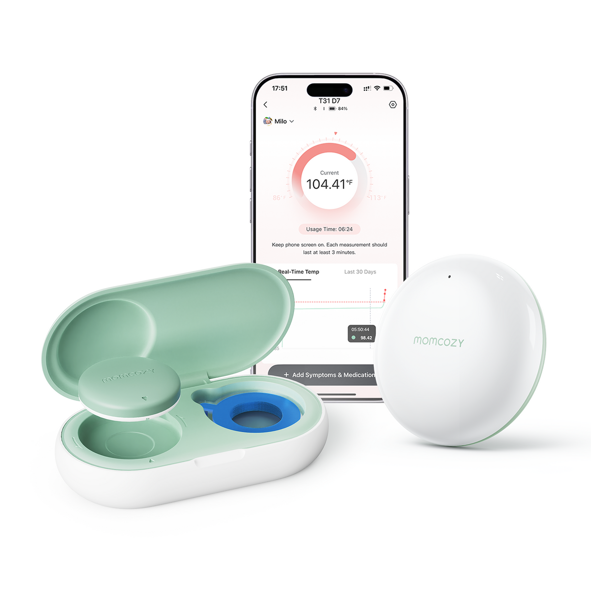 Momcozy Intelligentes Babythermometer & Signalverstärker-Set