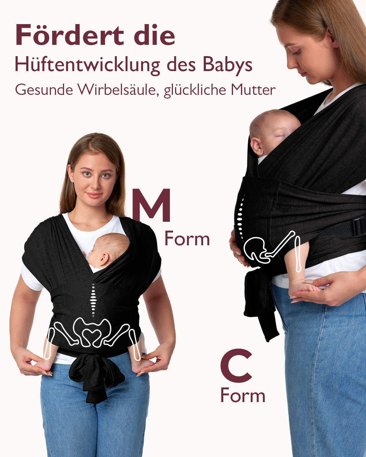 Easy to Wear Hands Free - Baby Wrap Carrier