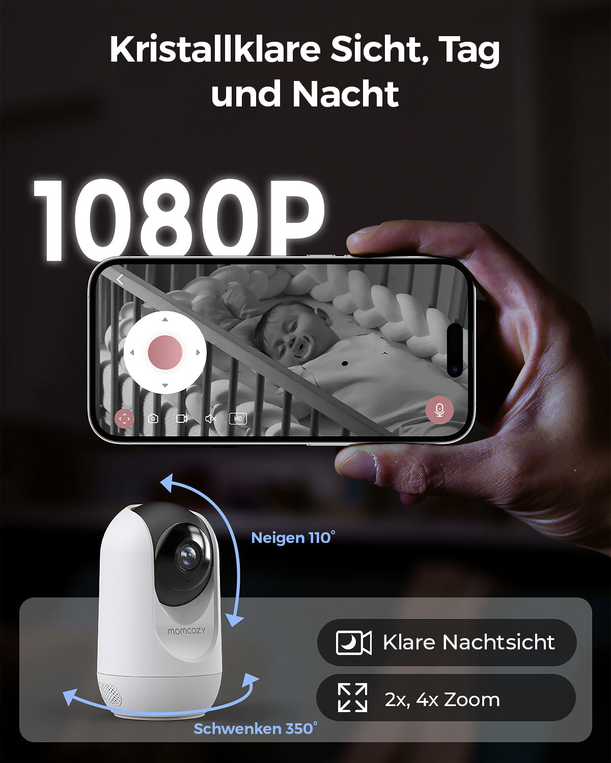 Momcozy 5-Inch Dual-mode Smart Baby Monitor-BM04