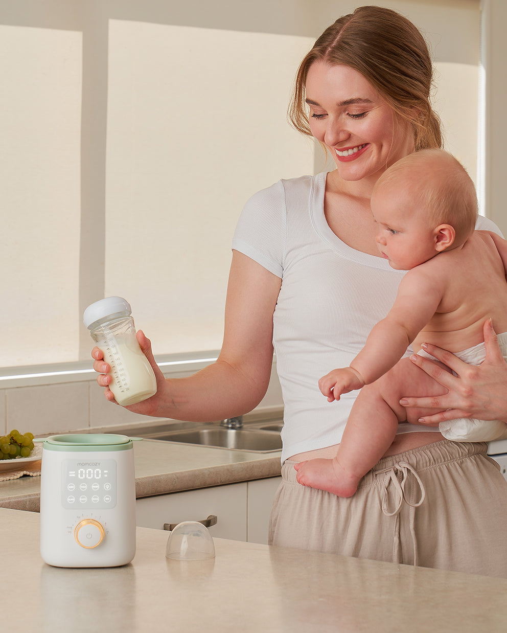 Momcozy Nutri-flessenwarmer, 9-in-1 babyflessenwarmer met nachtlampje Momcozy Nutri-flessenwarmer, 9-in-1 babyflessenwarmer met nachtlampje