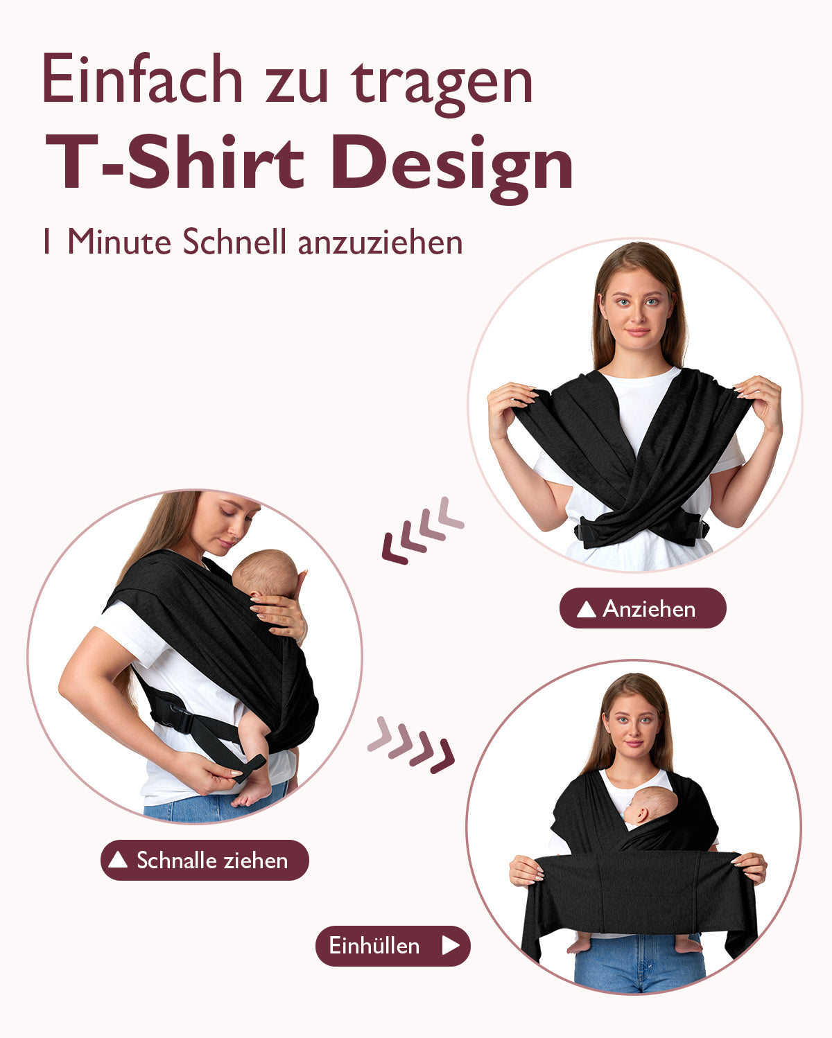 Easy to Wear Hands Free - Baby Wrap Carrier