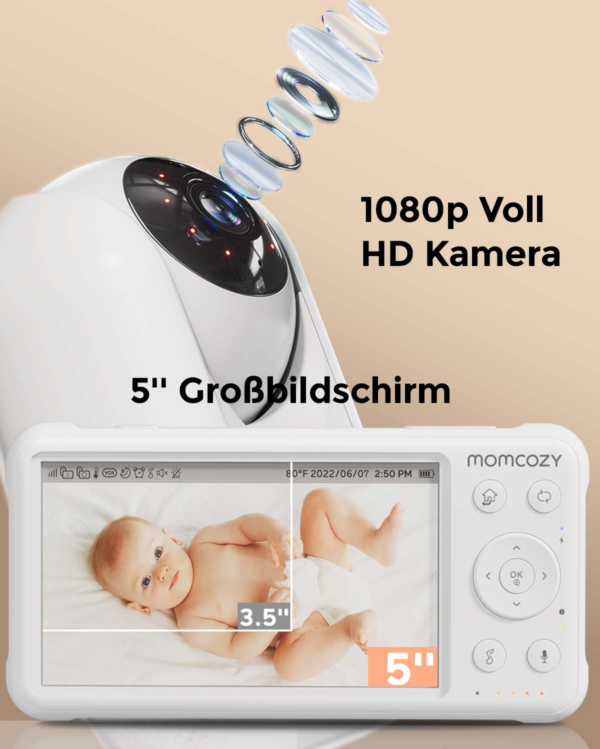 1080P Leistungsstarkes Videobabyphone BM01