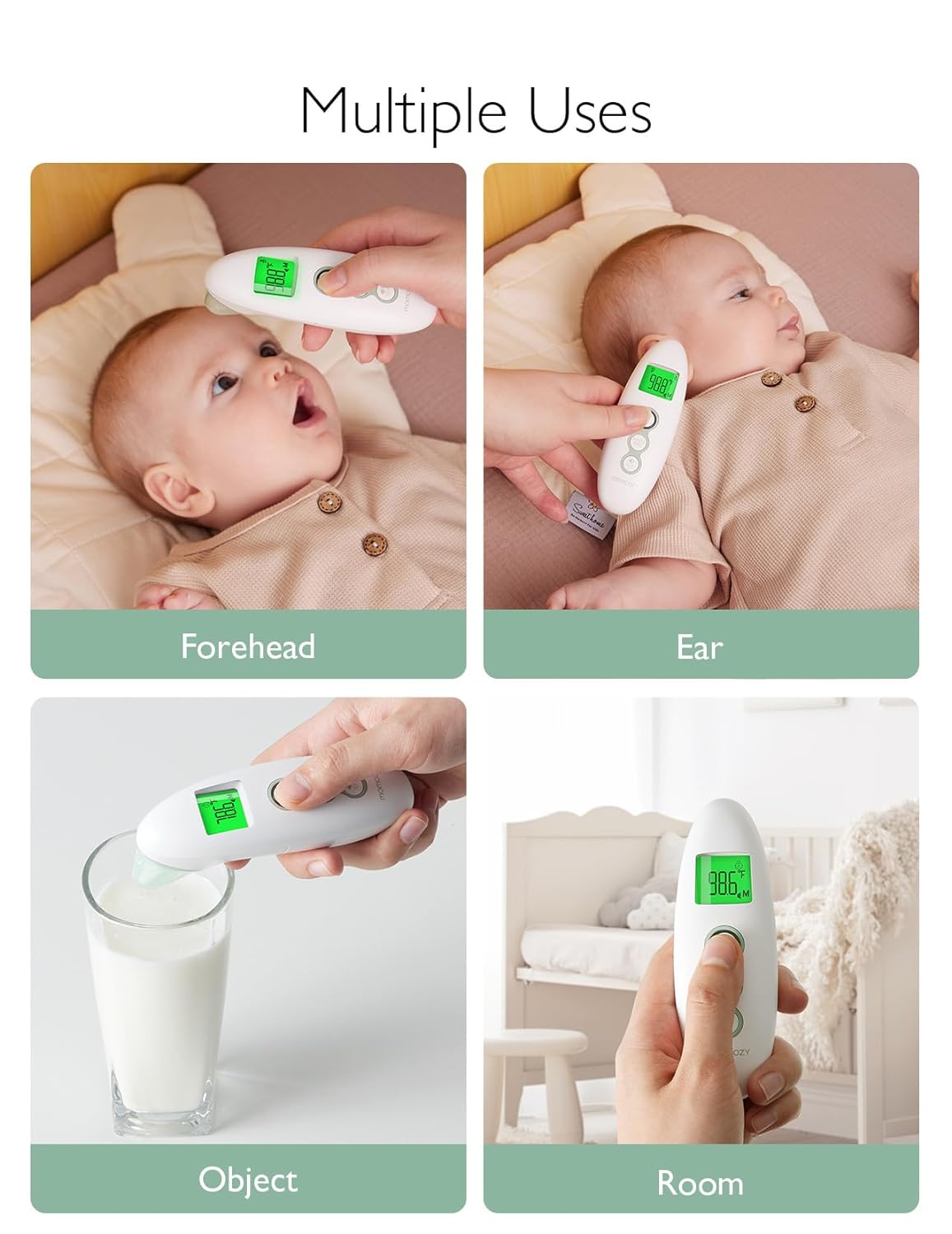 Momcozy Kontaktloses Stirn- und Ohrthermometer