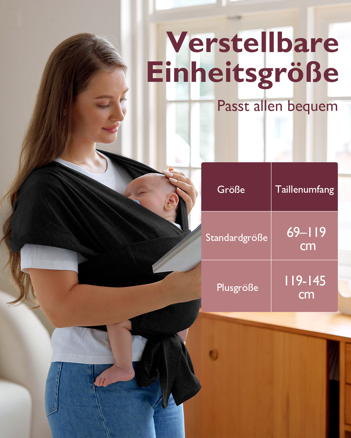 Easy to Wear Hands Free - Baby Wrap Carrier