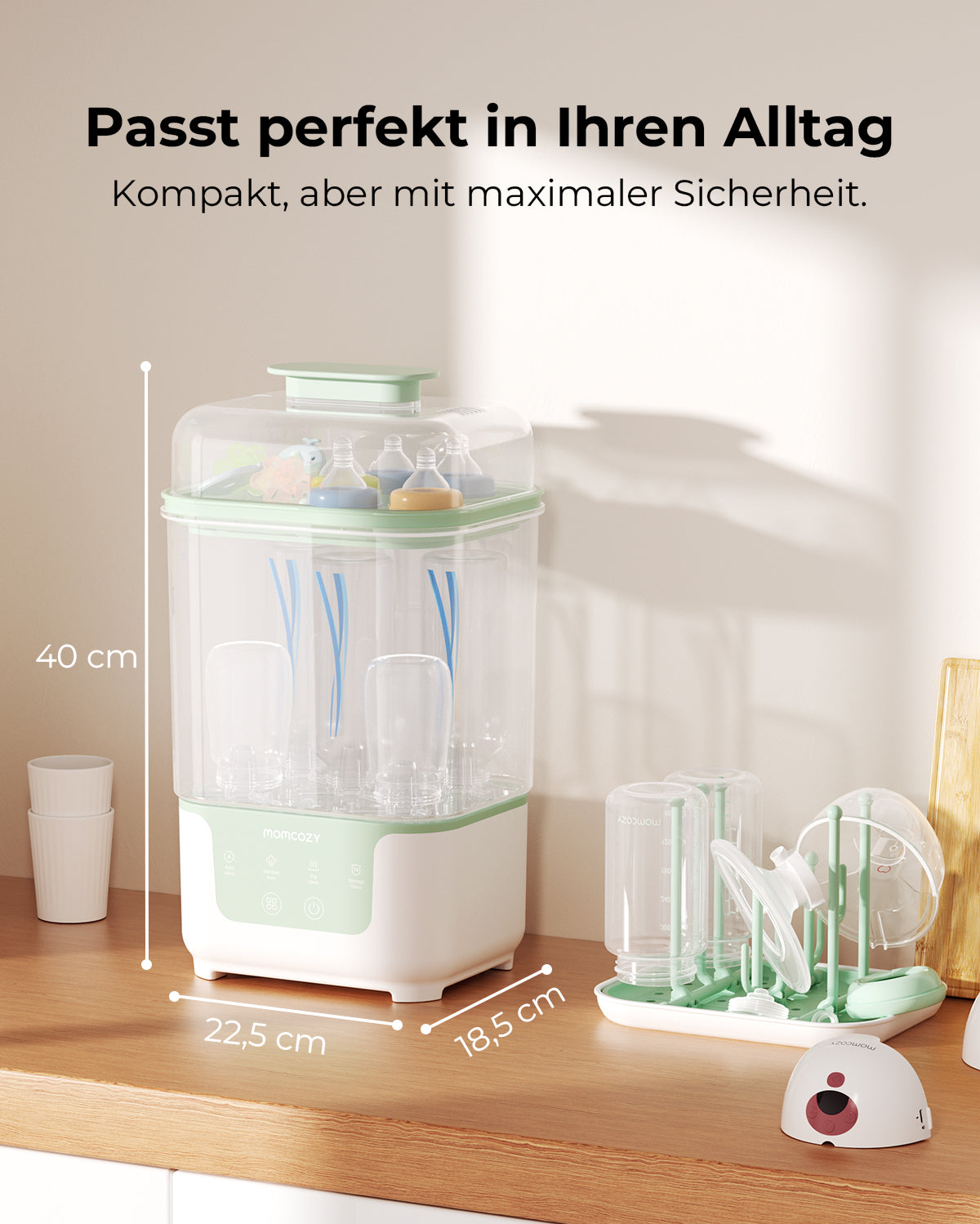 Momcozy 4-in-1 Kompakter Flaschensterilisator & Trockner