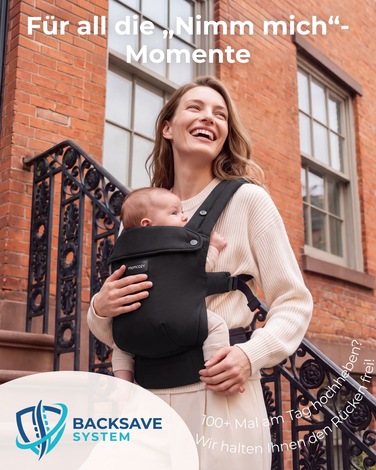 Momcozy PureHug Babytrage - Ergonomisch, gemütlich und federleicht