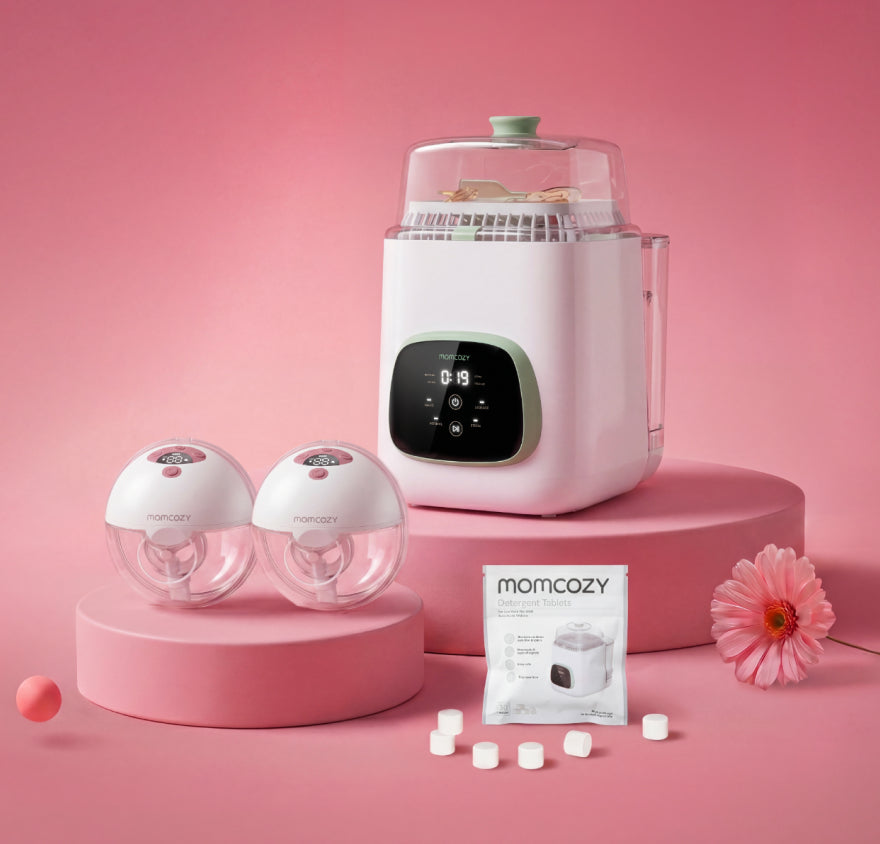 M5 Smart Milchpumpe, Flaschenreiniger und Reinigungsblock