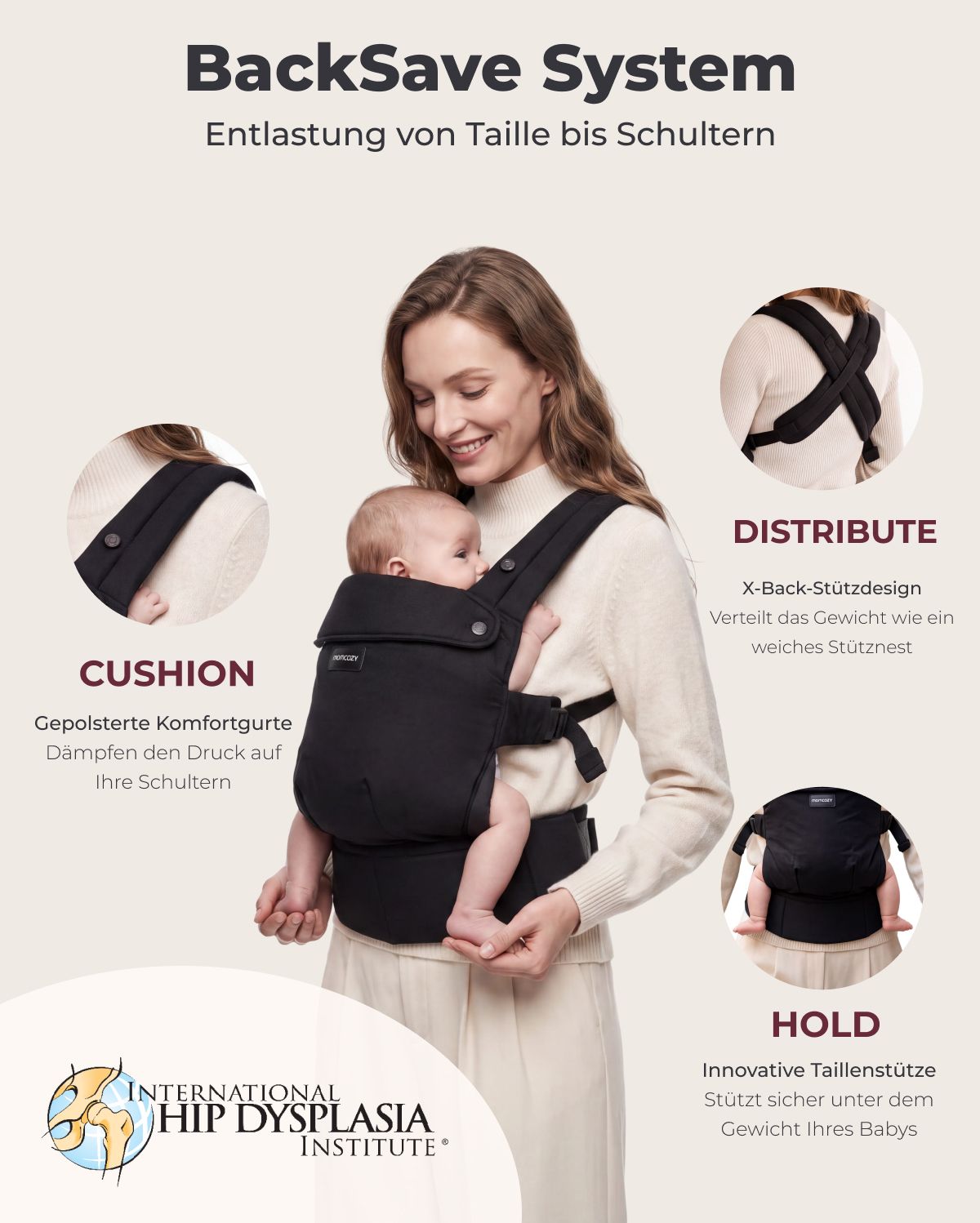 Momcozy PureHug Babytrage - Ergonomisch, gemütlich und federleicht