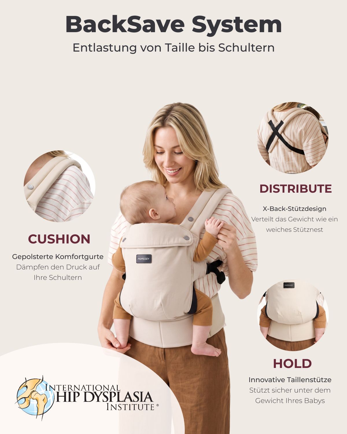 Momcozy PureHug Babytrage - Ergonomisch, gemütlich und federleicht