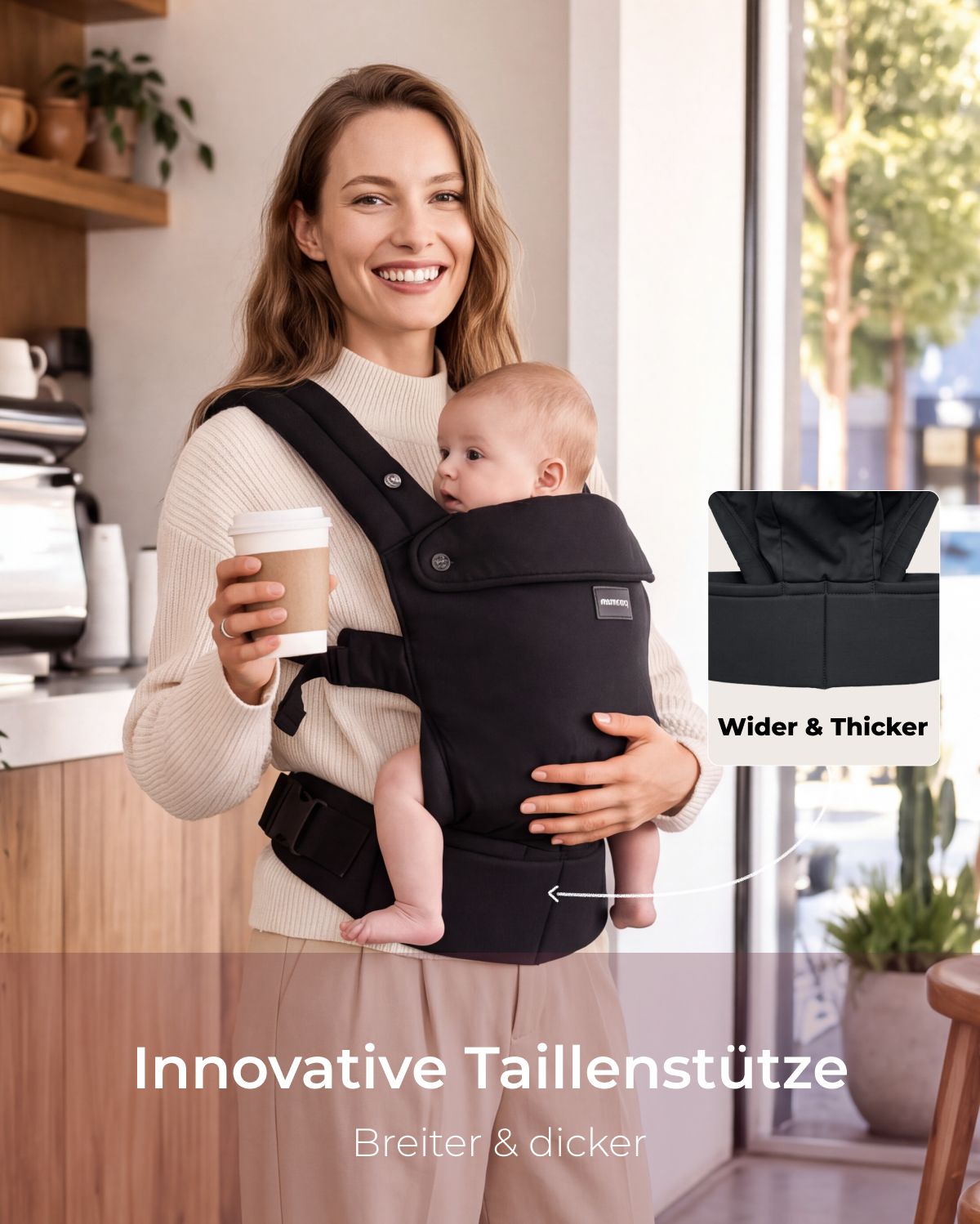 Momcozy PureHug Babytrage - Ergonomisch, gemütlich und federleicht