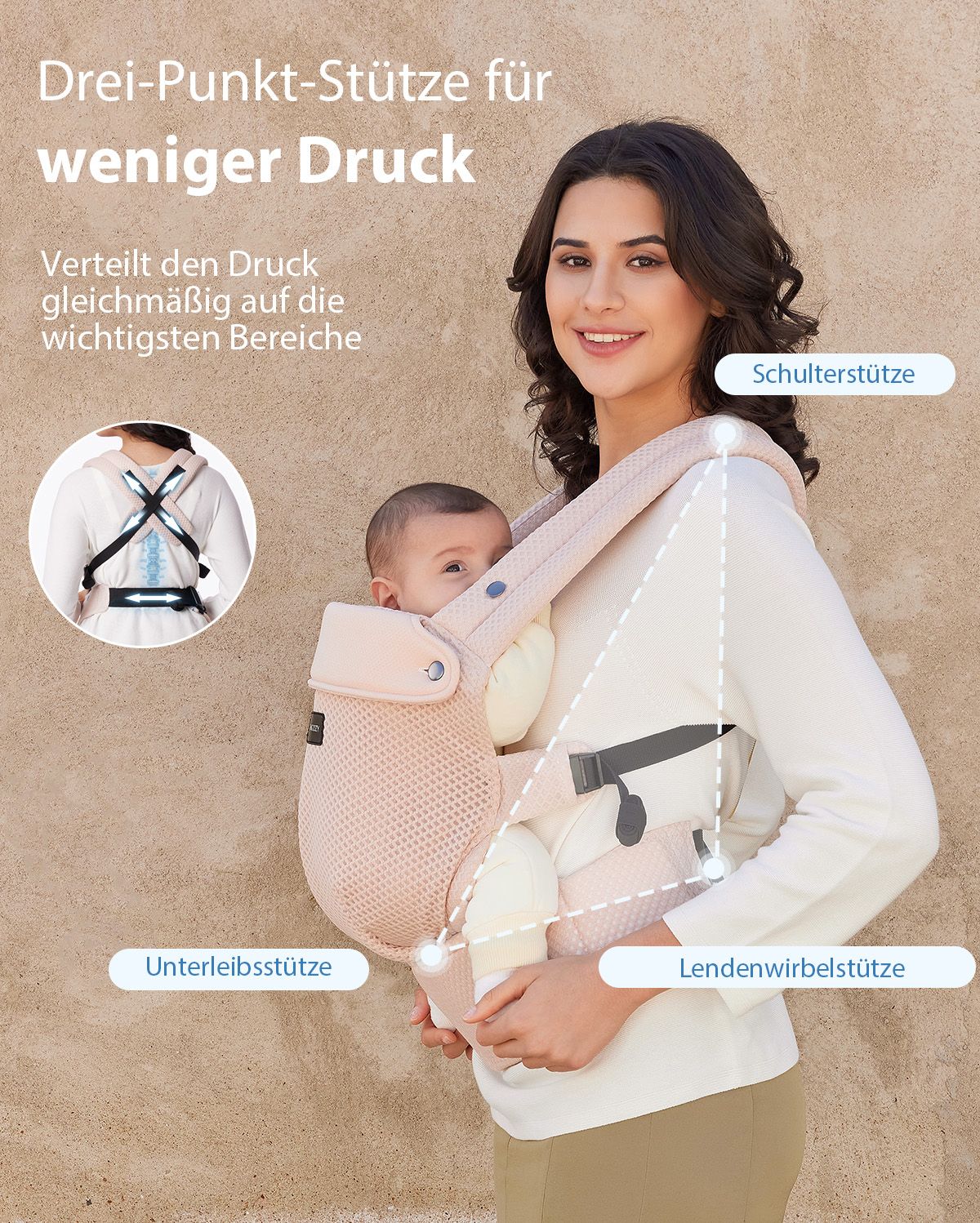 Momcozy PureHug Babytrage - Ergonomisch, gemütlich und federleicht