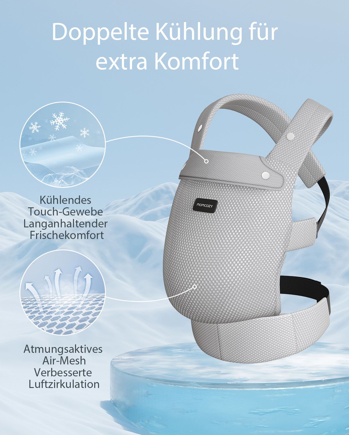 Momcozy PureHug Babytrage - Ergonomisch, gemütlich und federleicht