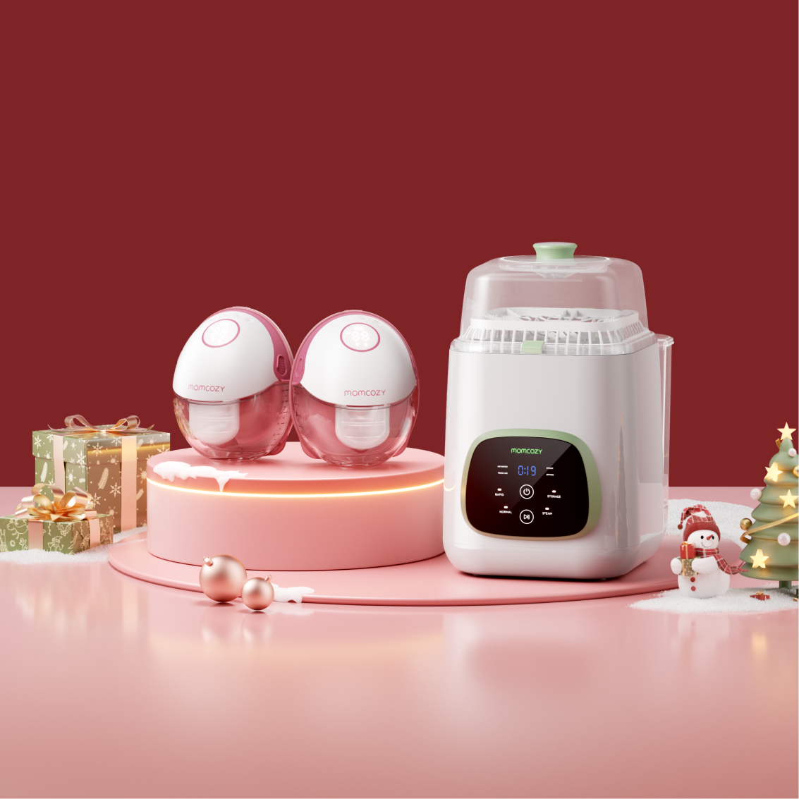 Pumpen & Reinigen Bundle: M6 freihändige Milchpumpe und KleanPal Pro Babyflaschenreiniger und Sterilisator