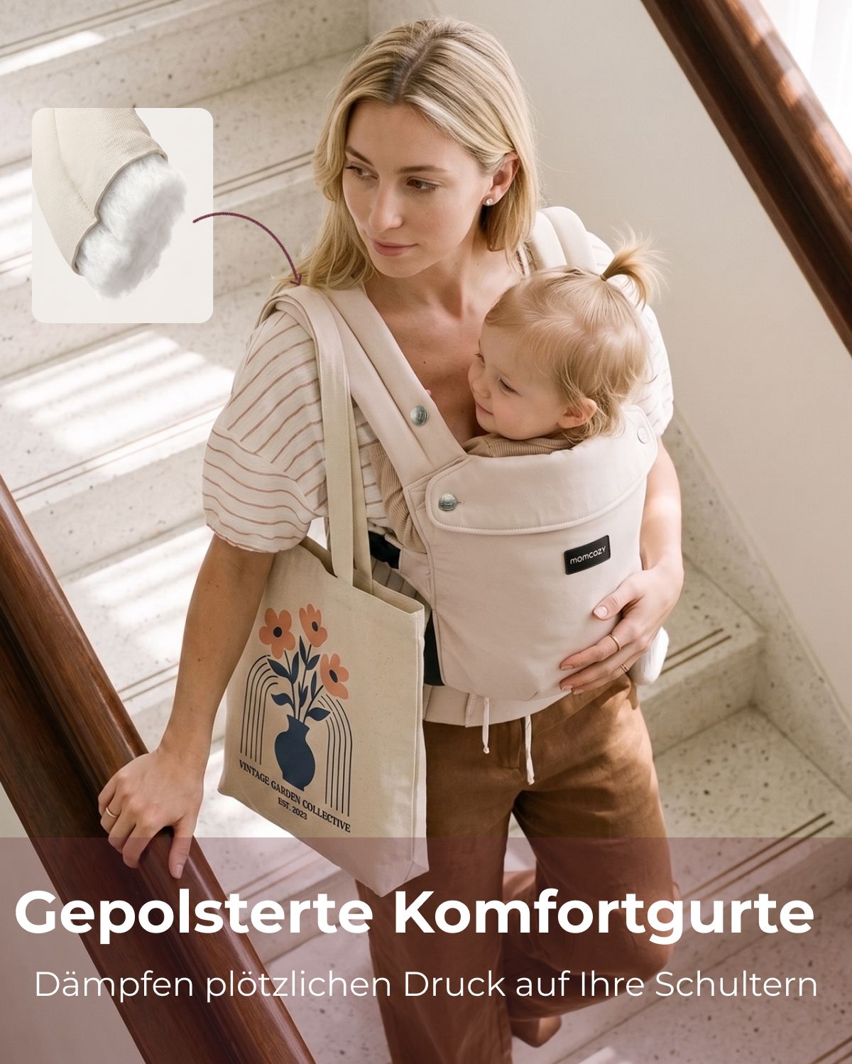 Momcozy PureHug Babytrage - Ergonomisch, gemütlich und federleicht