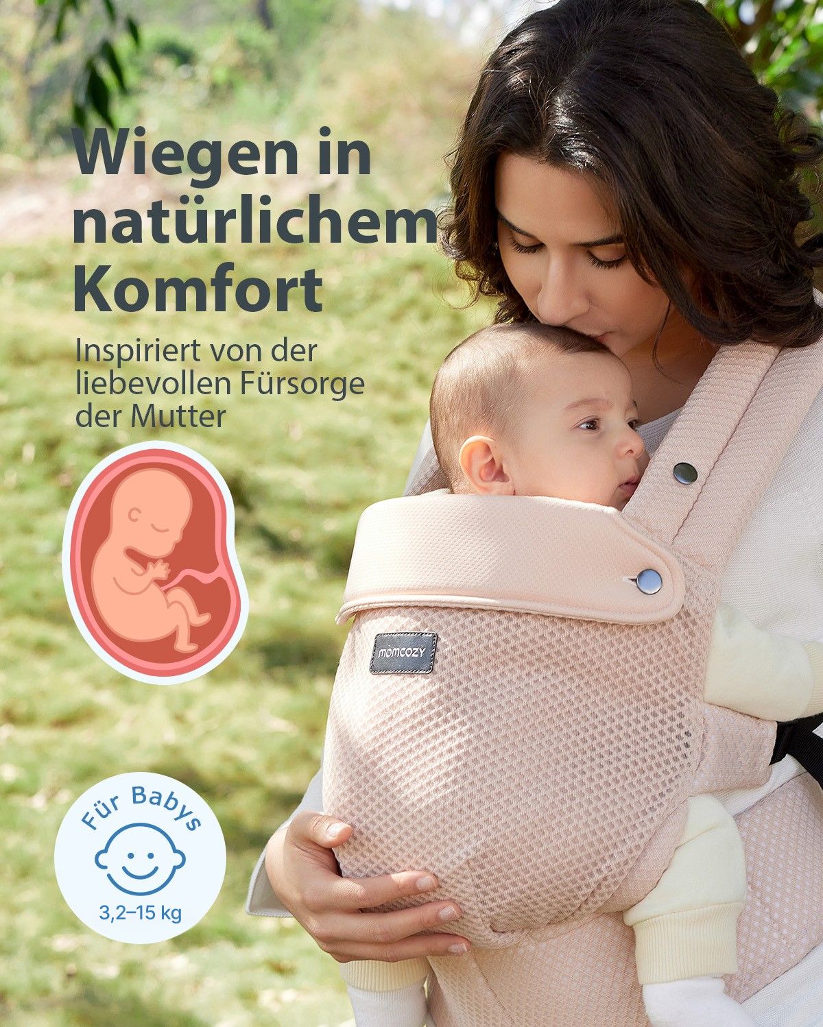 Momcozy PureHug Babytrage - Ergonomisch, gemütlich und federleicht