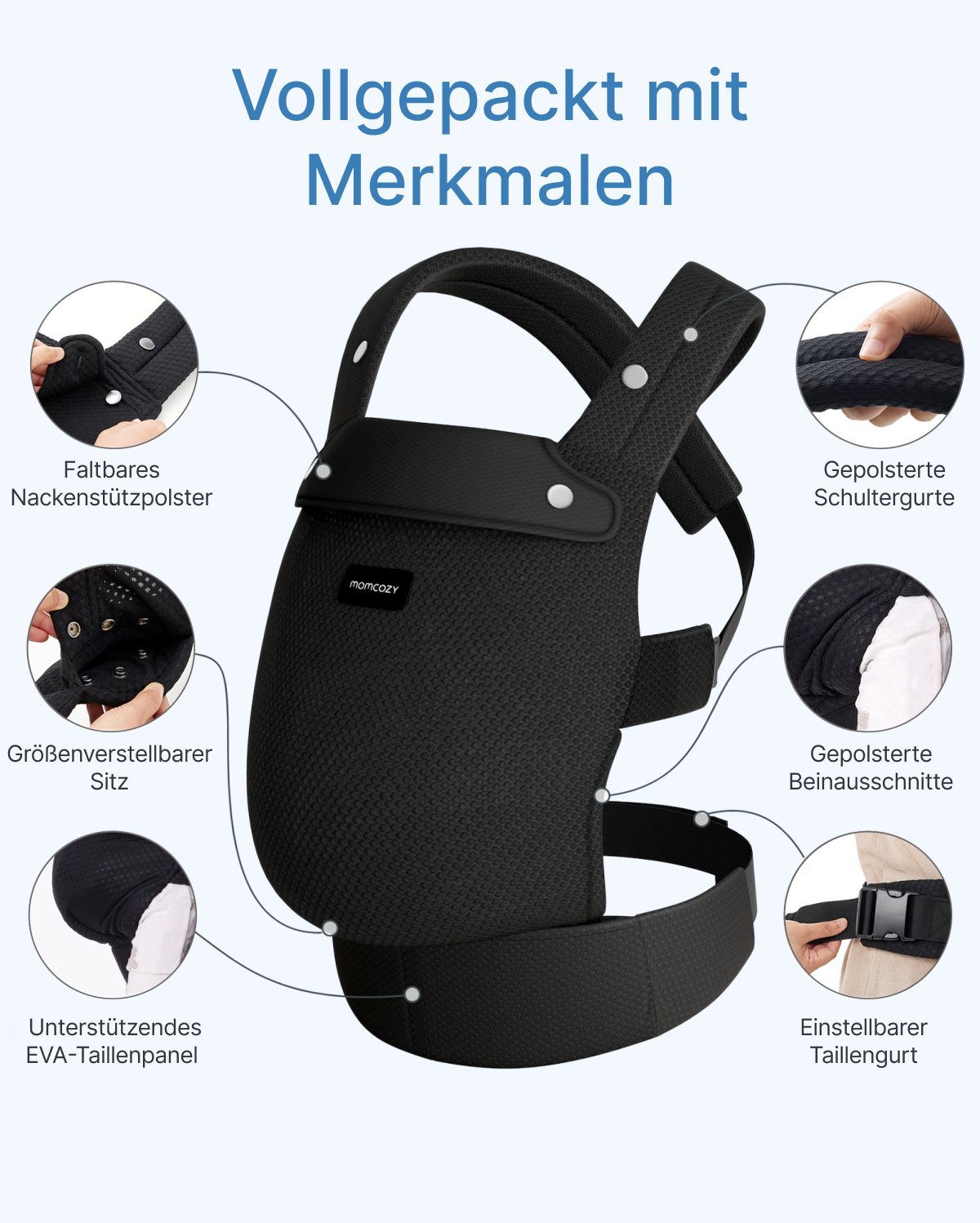 Momcozy PureHug Babytrage - Ergonomisch, gemütlich und federleicht